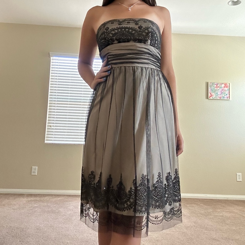 David’s Bridal Black y2k Lace Dress